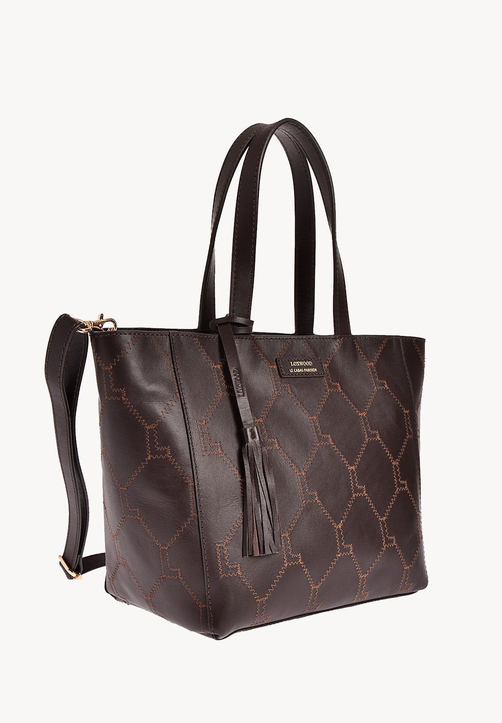 Petit cabas PARISIEN zippé signature - Cuir brodé