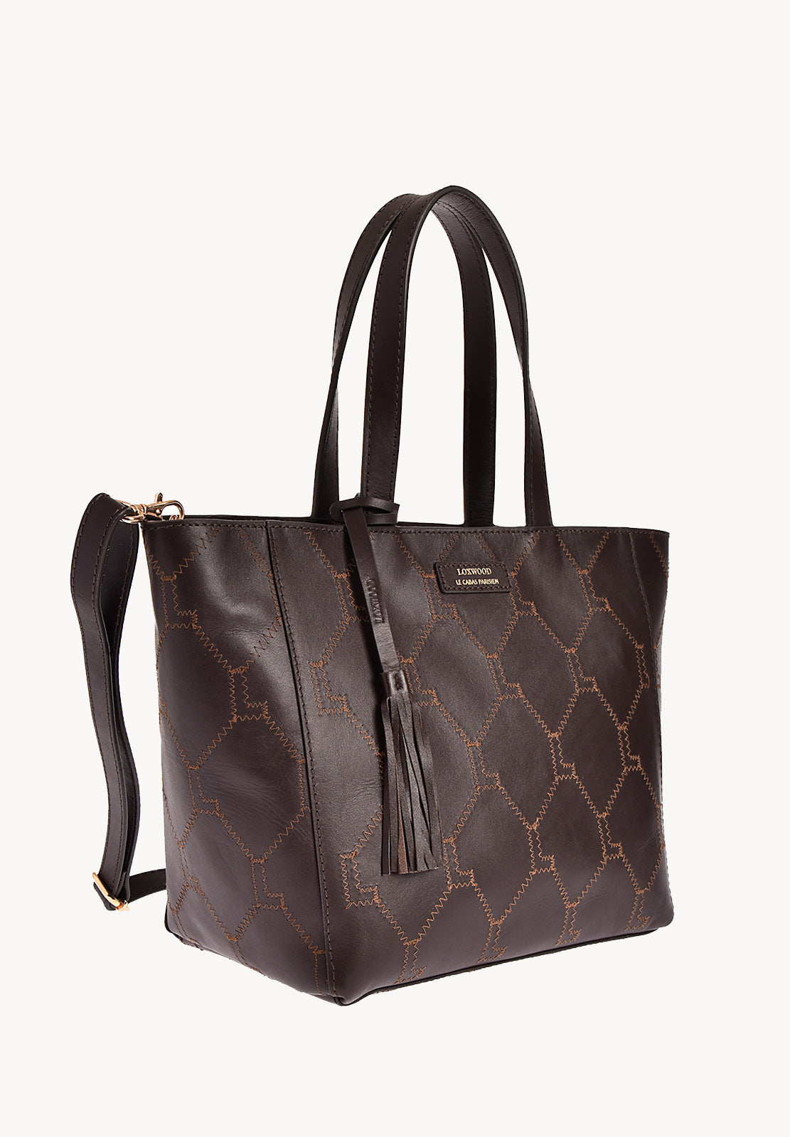 Petit cabas PARISIEN zippé signature - Cuir brodé