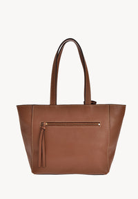 Small ZIPPER tote bag - Grained leather