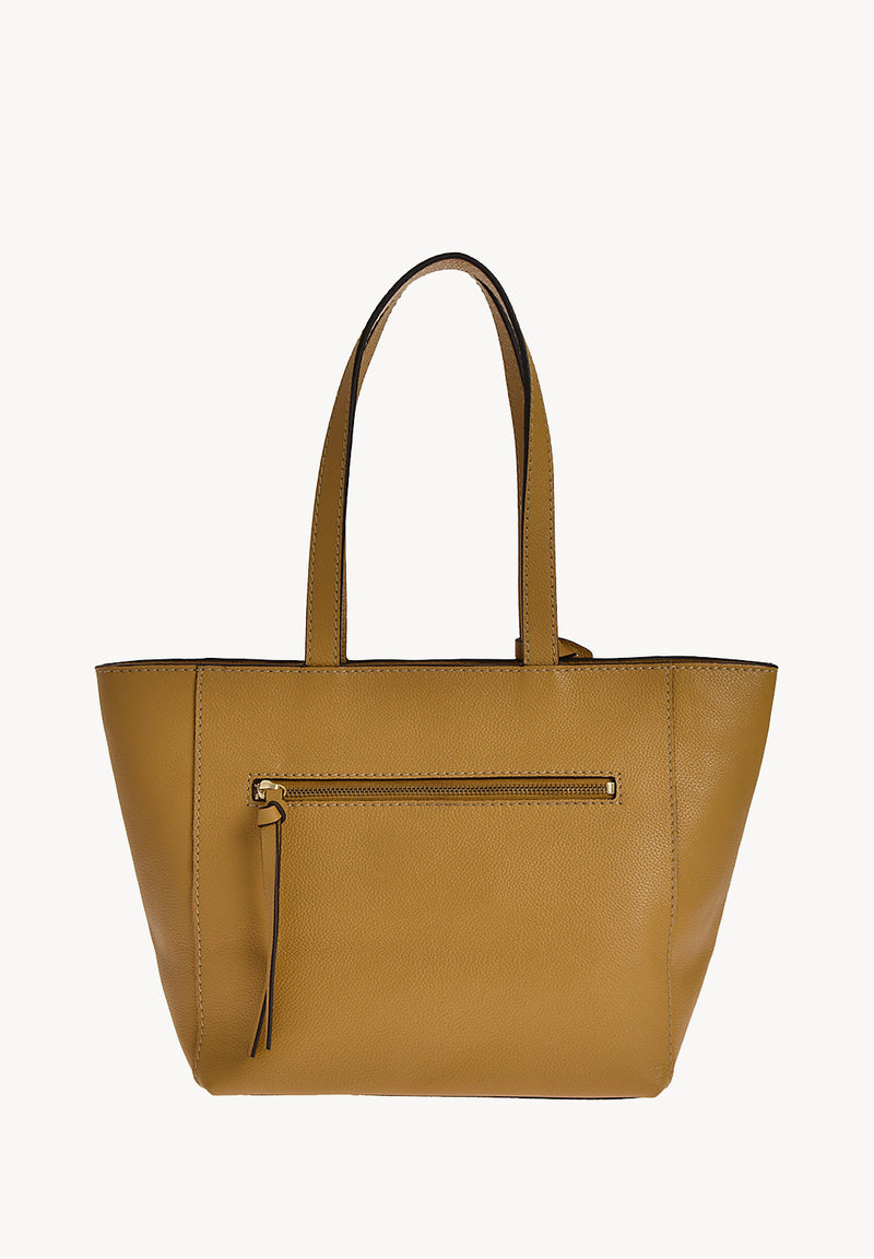 Petit cabas ZIPPÉ - Cuir grainé Moutarde