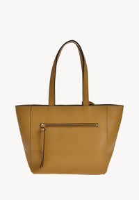 Petit cabas ZIPPÉ - Cuir grainé Moutarde