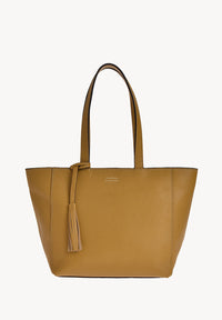 Petit cabas ZIPPÉ - Cuir grainé Moutarde