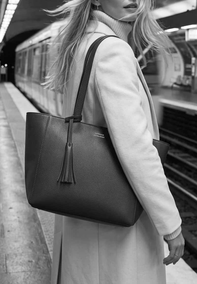 Cabas Parisien zippé en cuir grainé