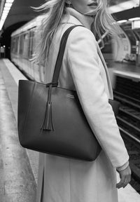 Cabas Parisien zippé en cuir grainé