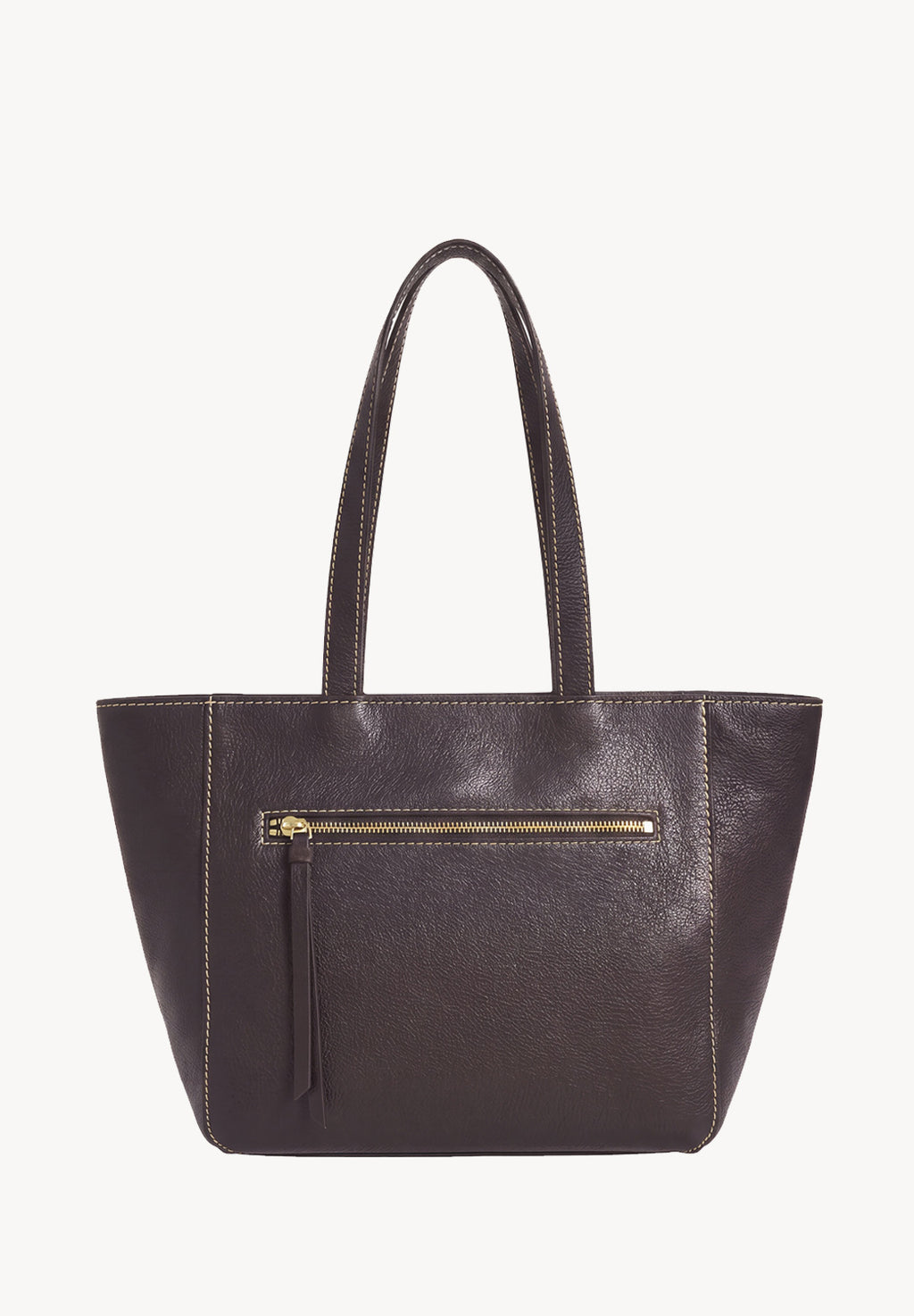 Cabas Parisien zippé en cuir grainé