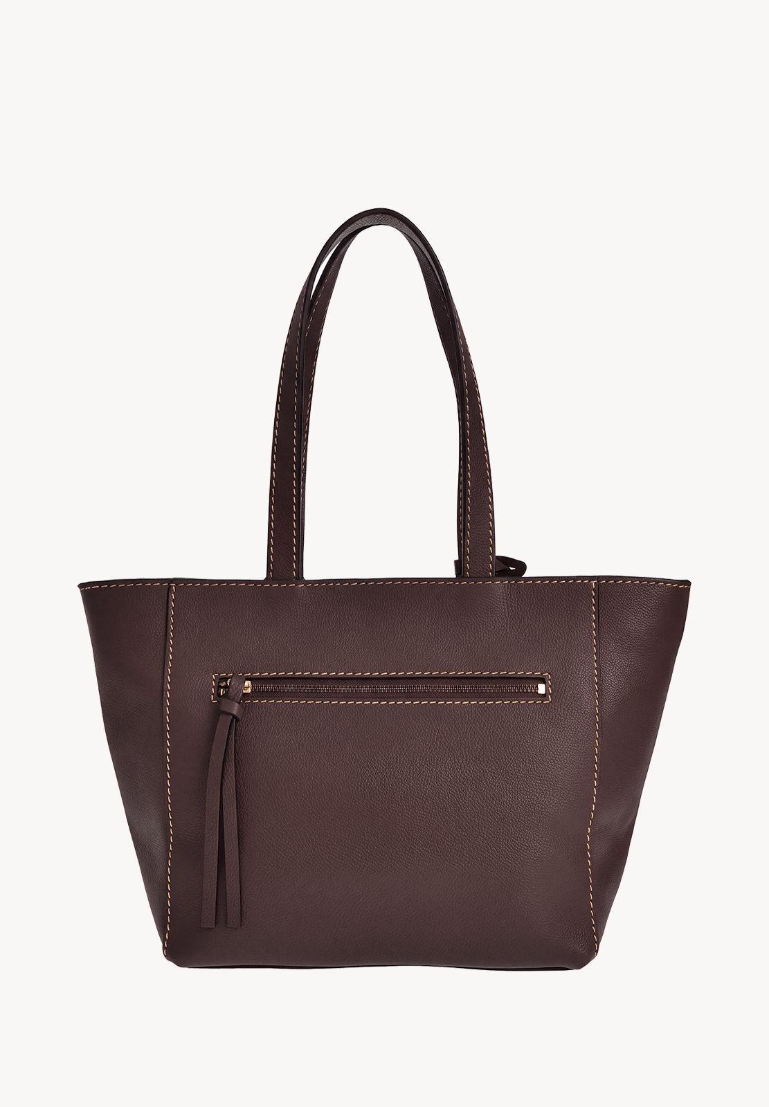 Cabas Parisien zippé en cuir grainé