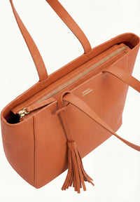 Cabas Parisien zippé en cuir grainé