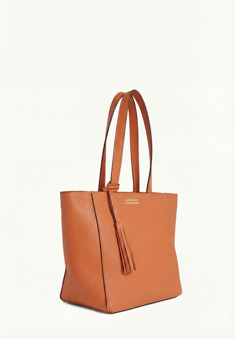 Orange Parisian Small Zip Tote Bag