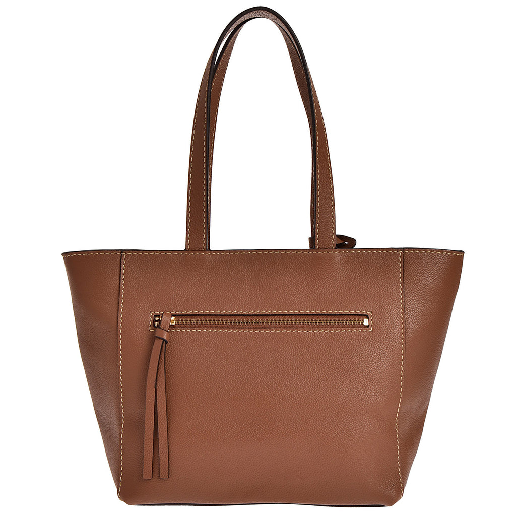 Small ZIPPER tote bag - Grained leather