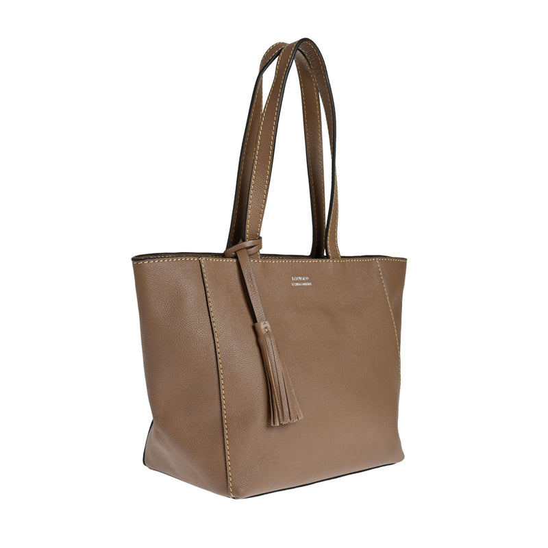 Small ZIPPER tote bag - Grained leather