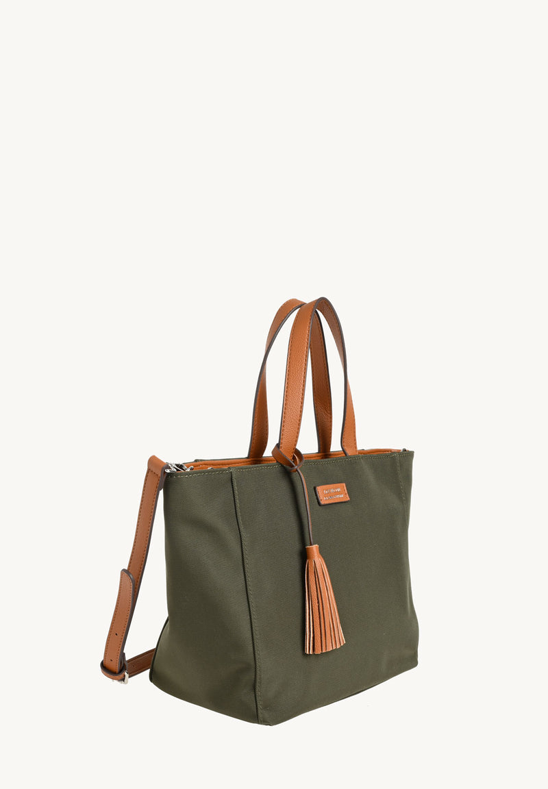 Petit cabas ZIPPÉ avec bandoulière en nylon