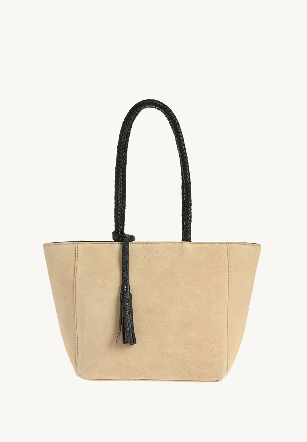 Cabas PARISIEN cuir velours- anses tressées