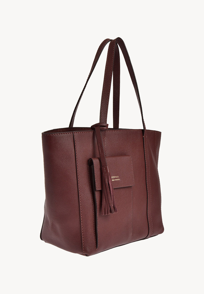 Cabas PARISIEN medium - Cuir grainé avec poche frontale