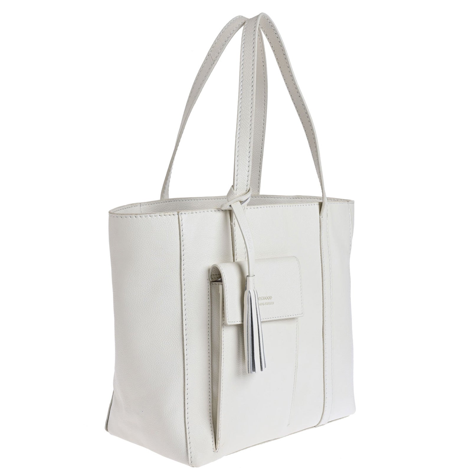 PARISIEN medium tote bag - Grained leather with front pocket