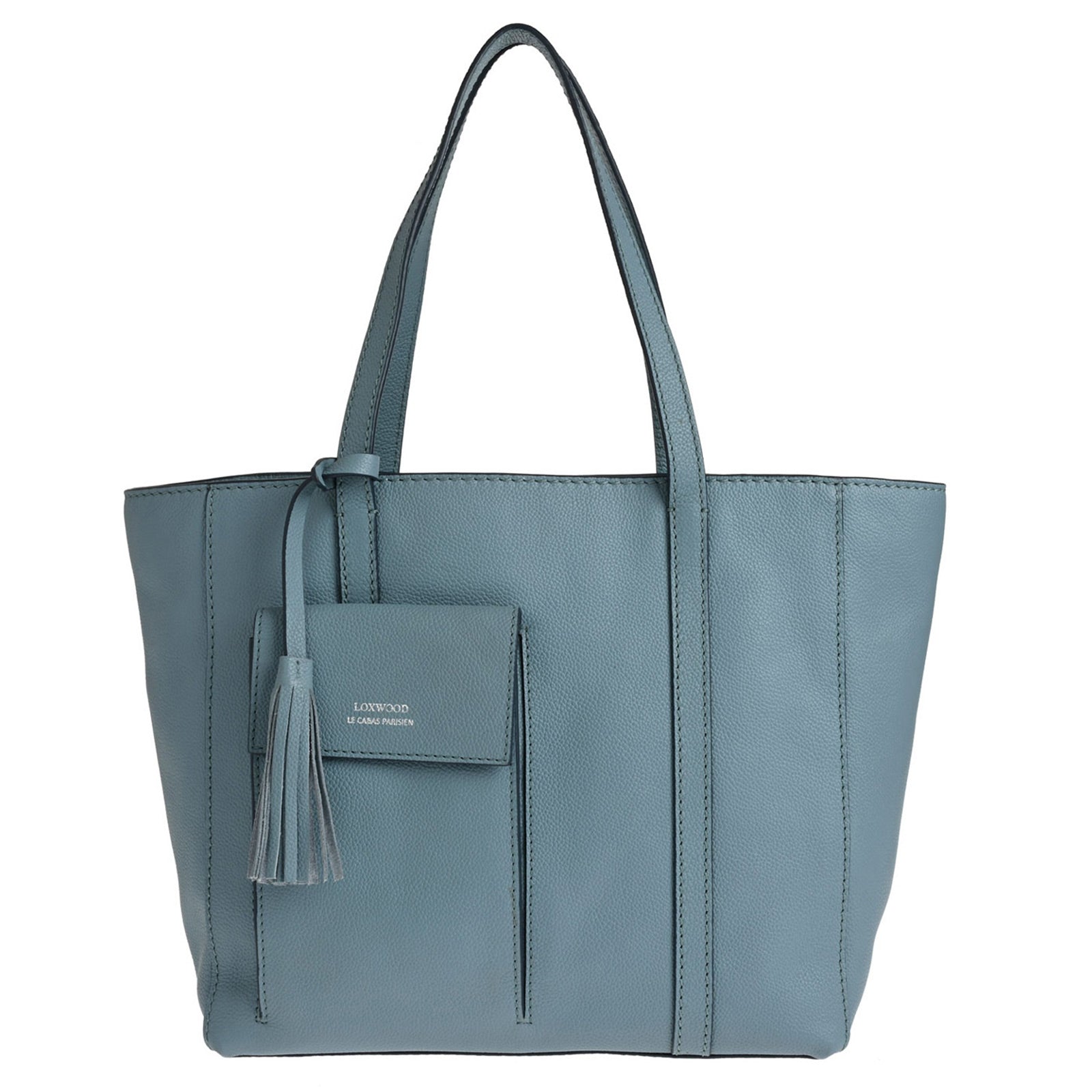 PARISIEN medium tote bag - Grained leather with front pocket