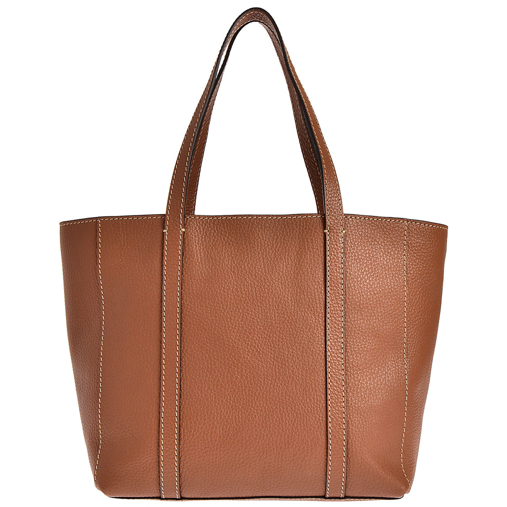 Cabas PARISIEN medium - Cuir grainé avec poche frontale