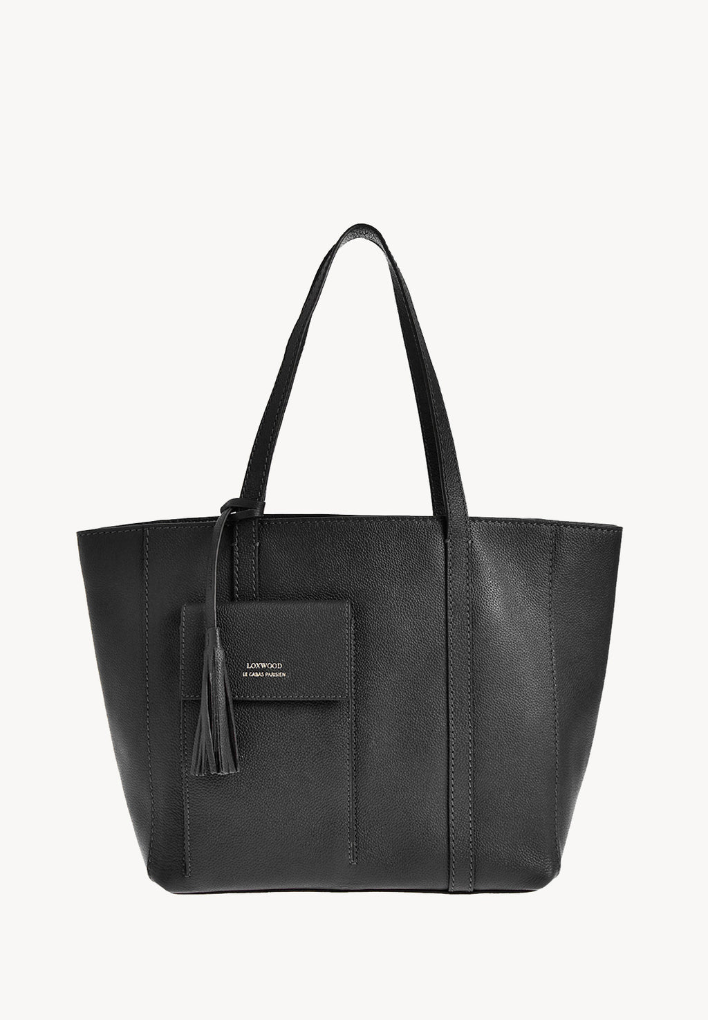 PARISIEN medium tote bag - Grained leather with front pocket