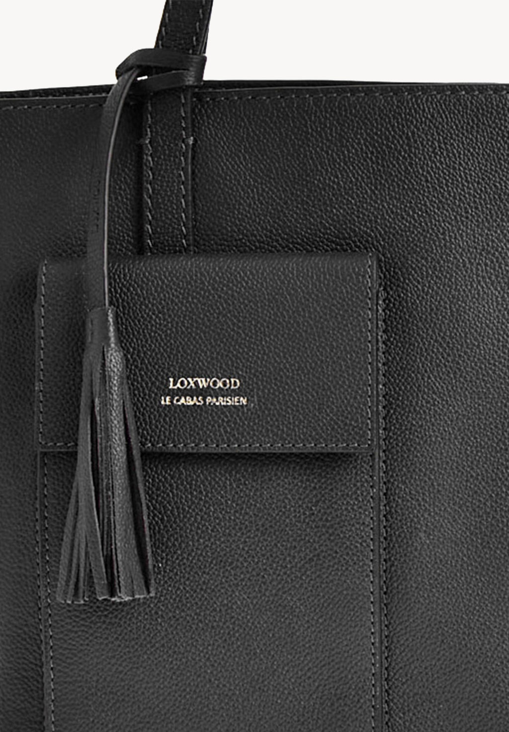 PARISIEN medium tote bag - Grained leather with front pocket