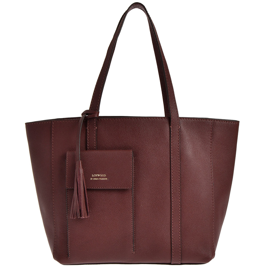 Cabas PARISIEN medium - Cuir grainé avec poche frontale