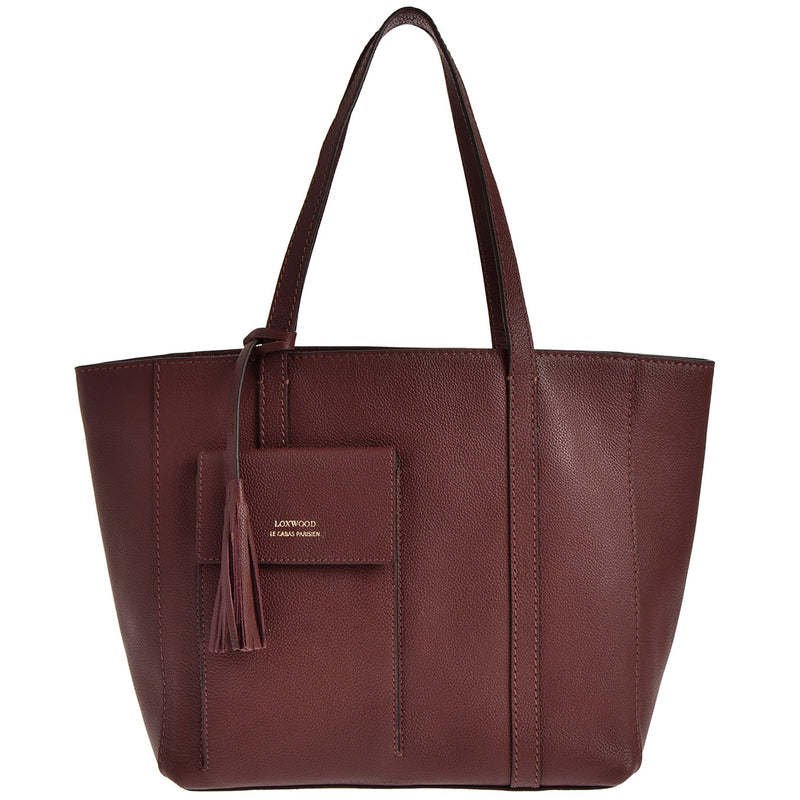 PARISIEN medium tote bag - Grained leather with front pocket