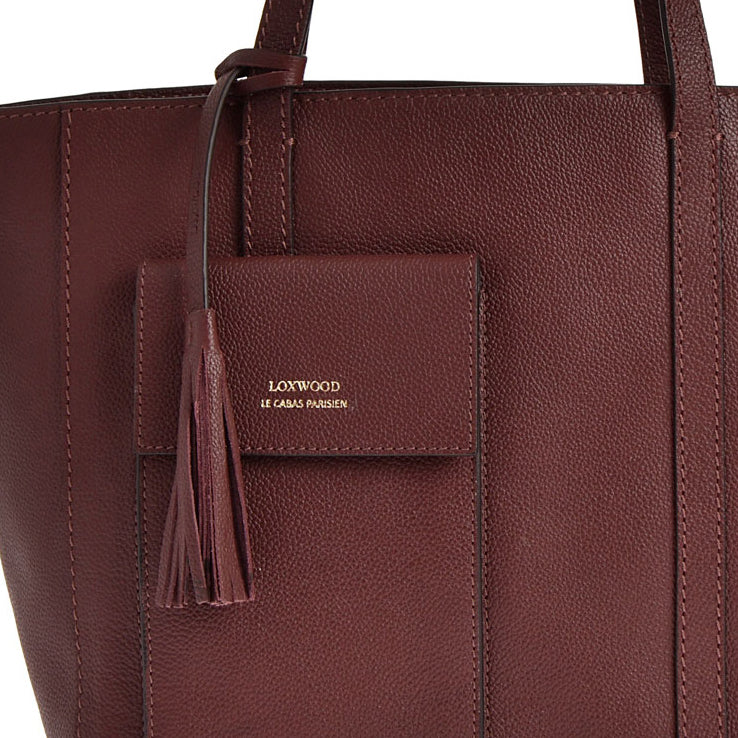 PARISIEN medium tote bag - Grained leather with front pocket