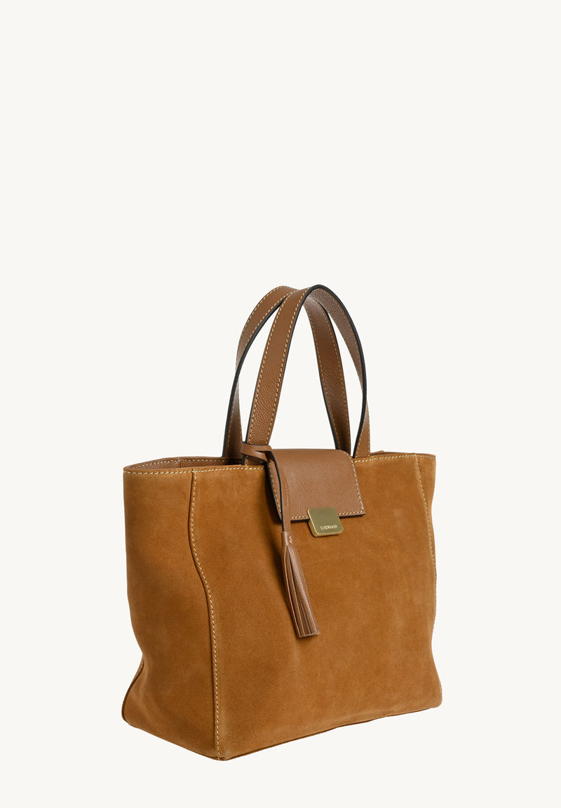 Cabas PARISIEN medium en cuir velours