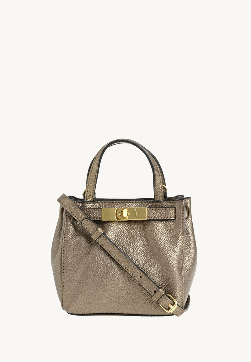 BABY NANOU - Mini crossover in grained leather