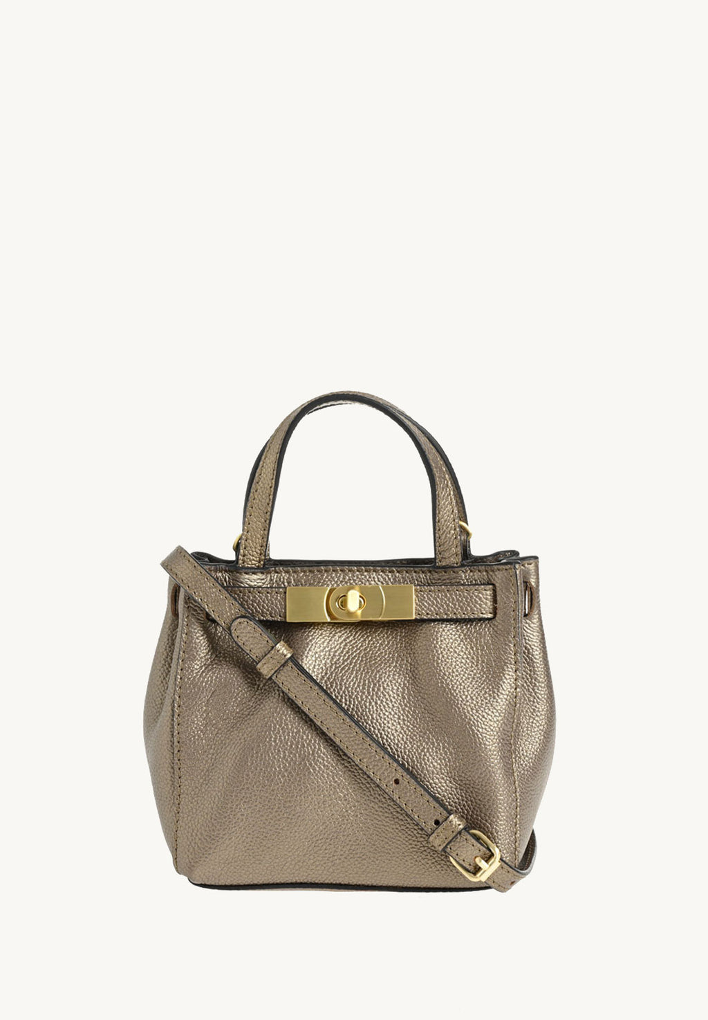 BABY NANOU - Mini crossover in grained leather