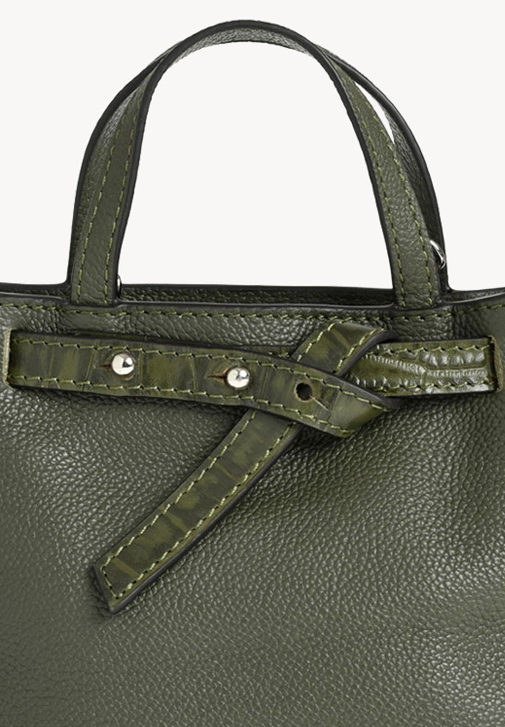 BABY NANOU - Mini crossover in grained leather and crocodile print
