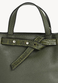 BABY NANOU - Mini crossover in grained leather and crocodile print