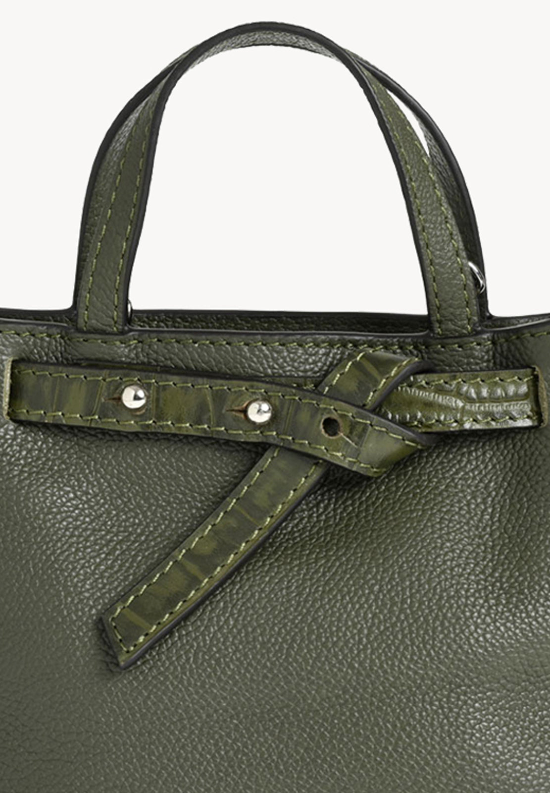 BABY NANOU - Mini crossover in grained leather and crocodile print
