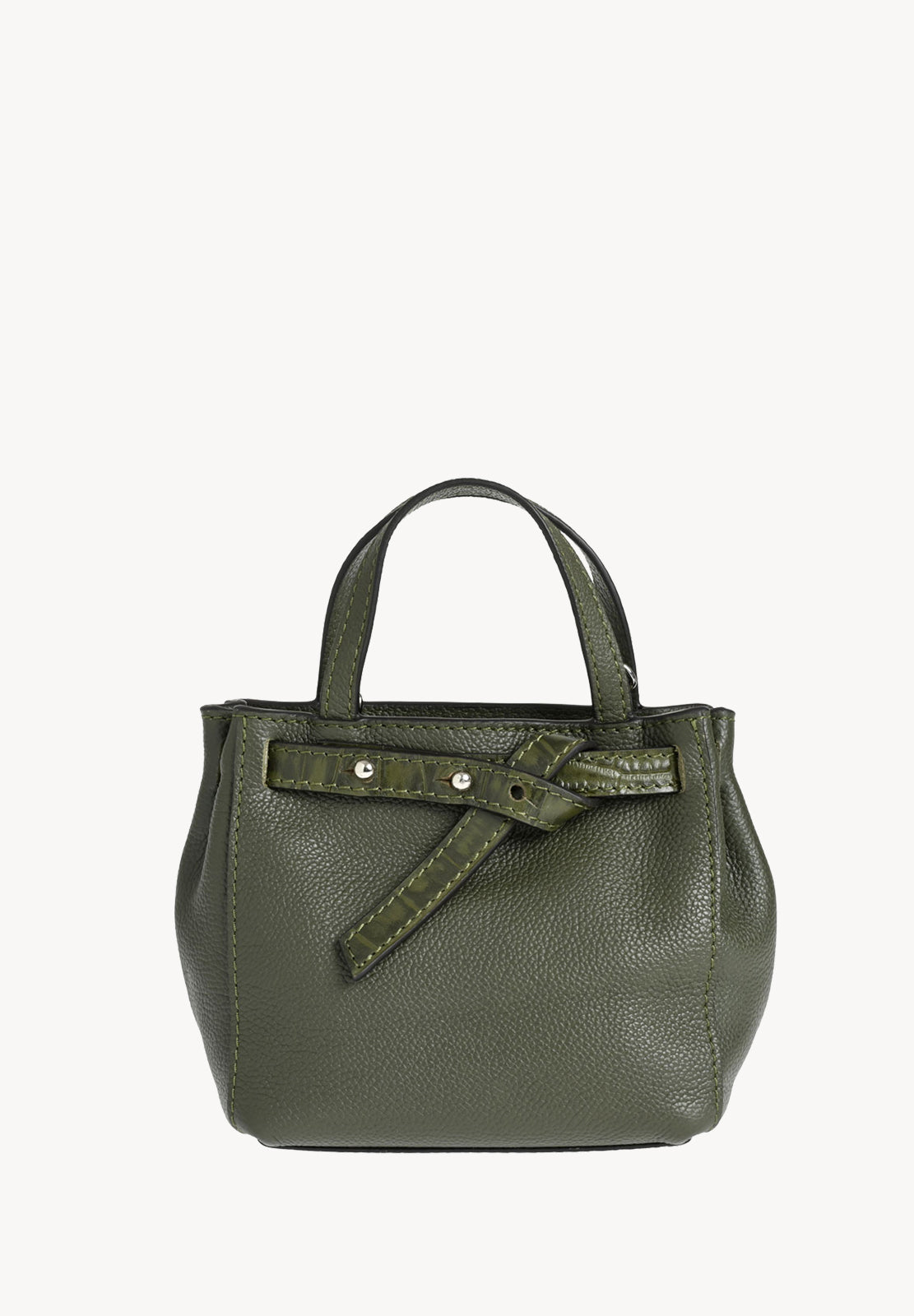 BABY NANOU - Mini crossover in grained leather and crocodile print
