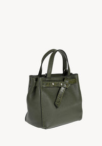 BABY NANOU - Mini crossover in grained leather and crocodile print