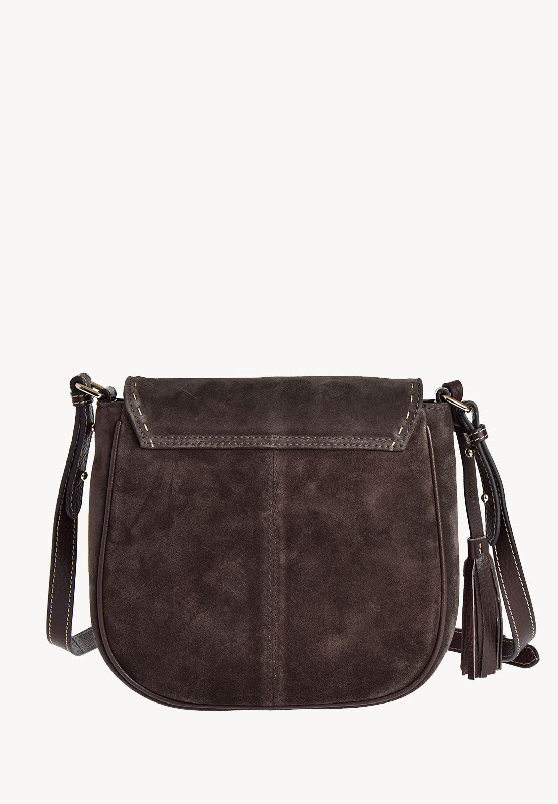 LIVIA - Crossover bag in contrasting hand-stitched suede