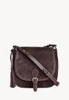 LIVIA - Crossover bag in contrasting hand-stitched suede