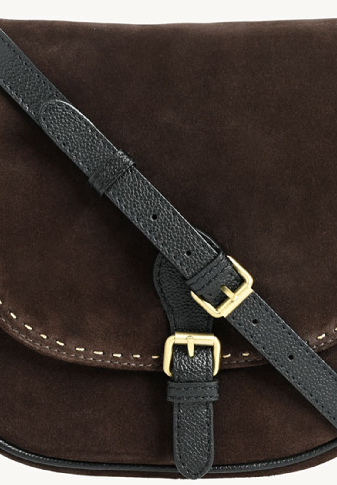 LIVIA - Crossover bag in contrasting hand-stitched suede