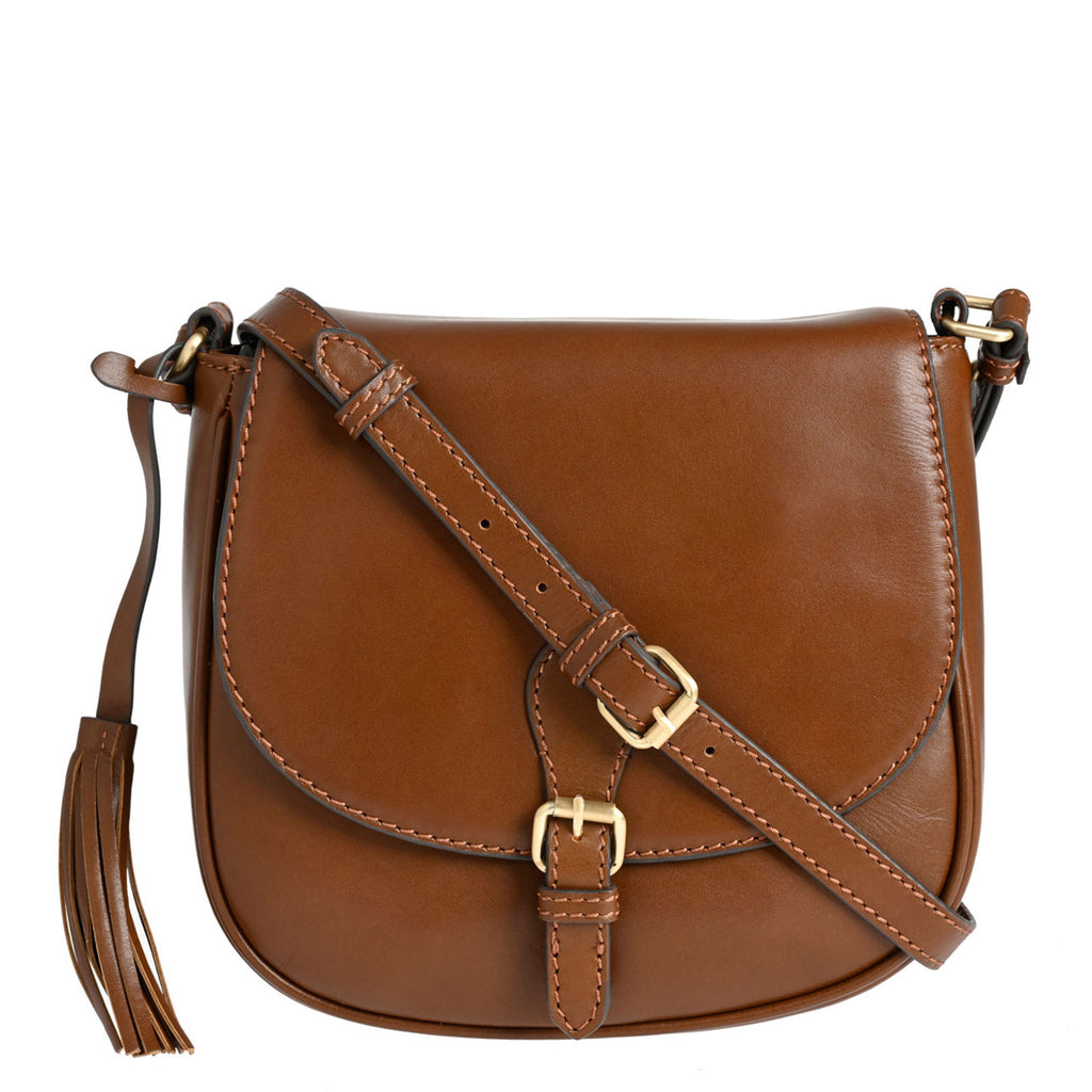 LIVIA - Smooth leather crossover bag