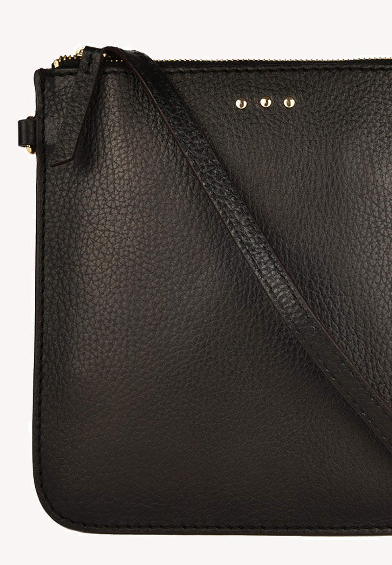 FLOPPY - Sac pochette en cuir grainé Noir
