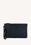 GARANCE - Cannage-effect leather clutch