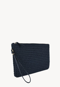 GARANCE - Cannage-effect leather clutch