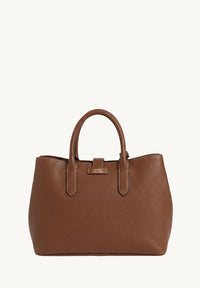 MIA - Brandy grained leather handbag with shoulder strap