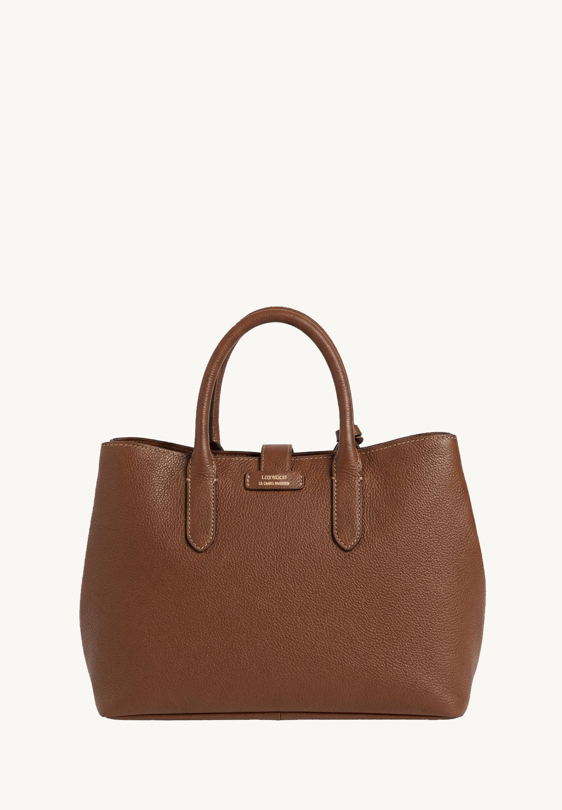MIA - Brandy grained leather handbag with shoulder strap