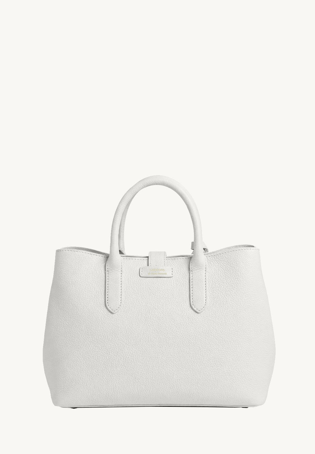 MIA - Grained leather handbag with shoulder strap Chalk