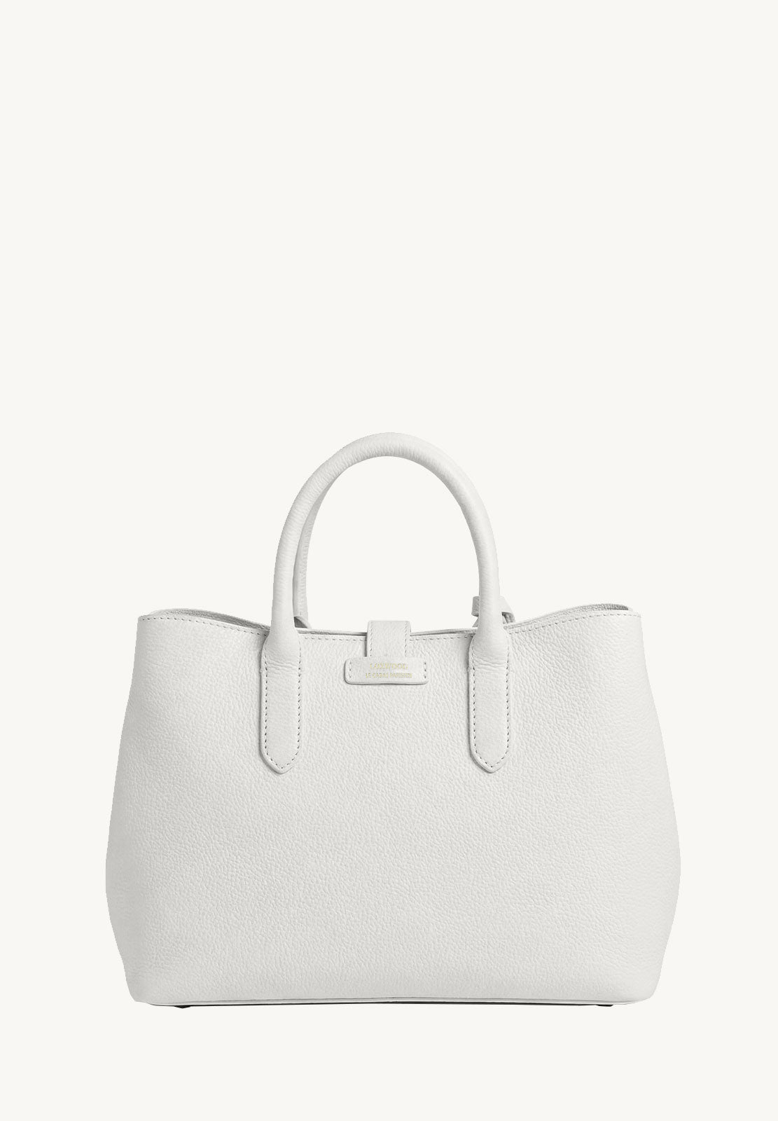 MIA - Grained leather handbag with shoulder strap Chalk