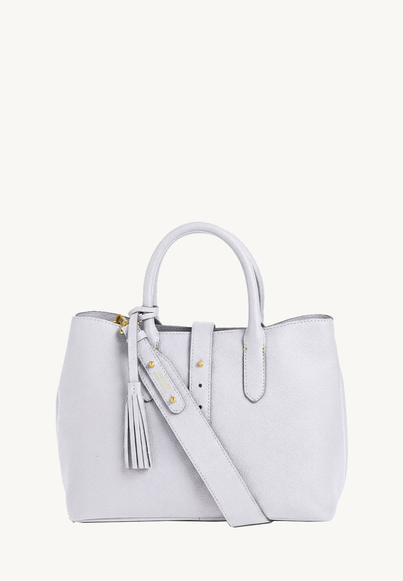 MIA - Grained leather handbag with shoulder strap Chalk