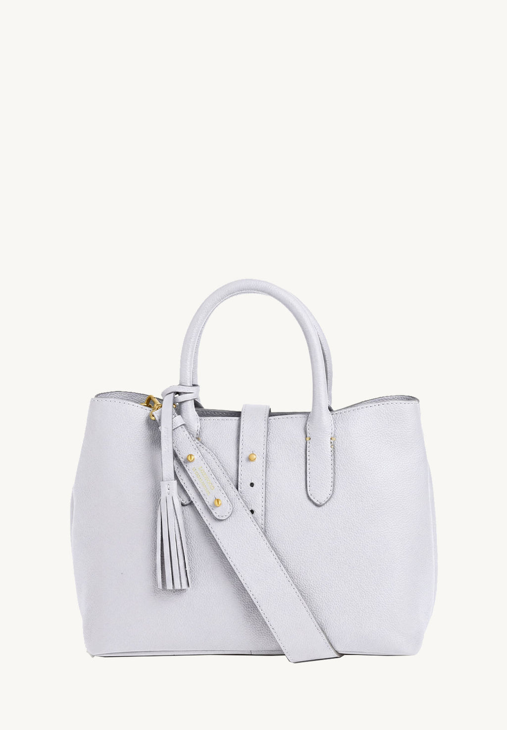 MIA - Grained leather handbag with shoulder strap Chalk