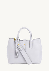 MIA - Grained leather handbag with shoulder strap Chalk