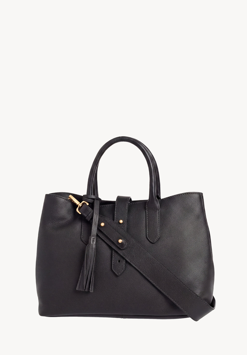 MIA - Grained leather shoulder bag Black