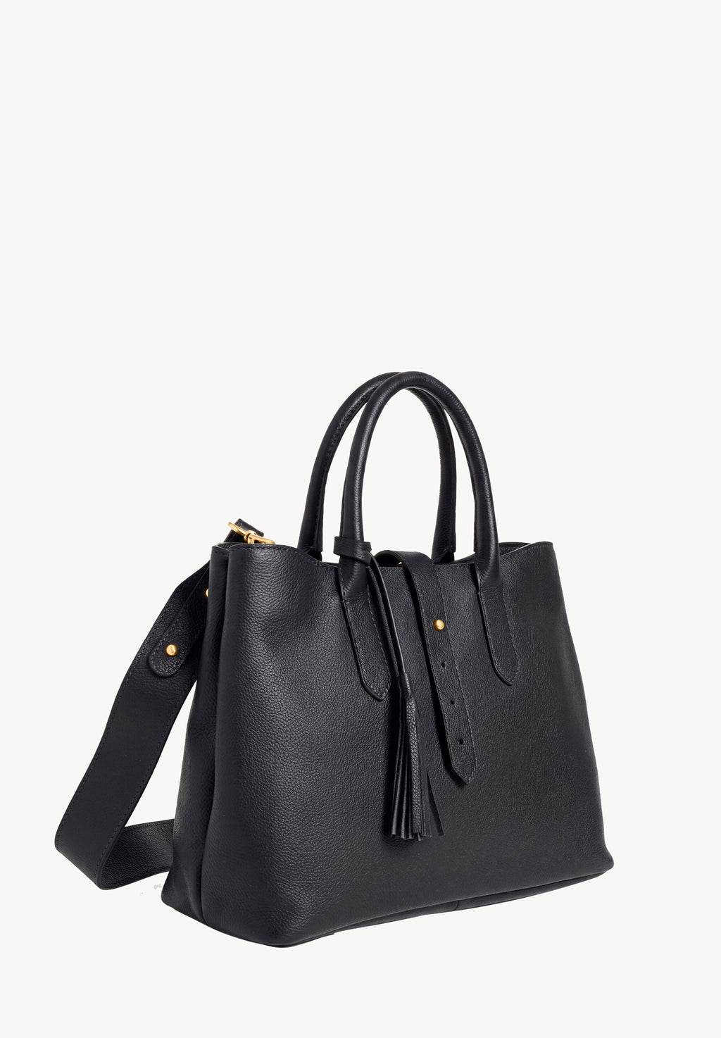 MIA - Grained leather shoulder bag Black