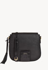 PEPPER - Grained leather and crocodile effect satchel bag